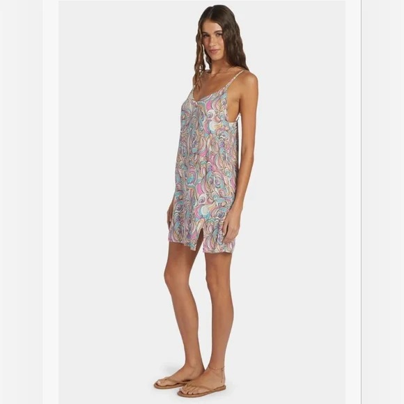 NWT Roxy Daytrip Mini Slip Dress Swirly Retro Daze - Picture 2 of 12